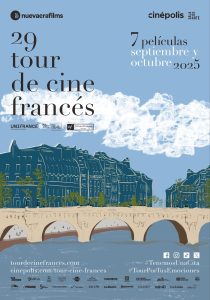Poster 29 aniversario del Tou de Cine Frances. Se muestra una ilustración del río Sena