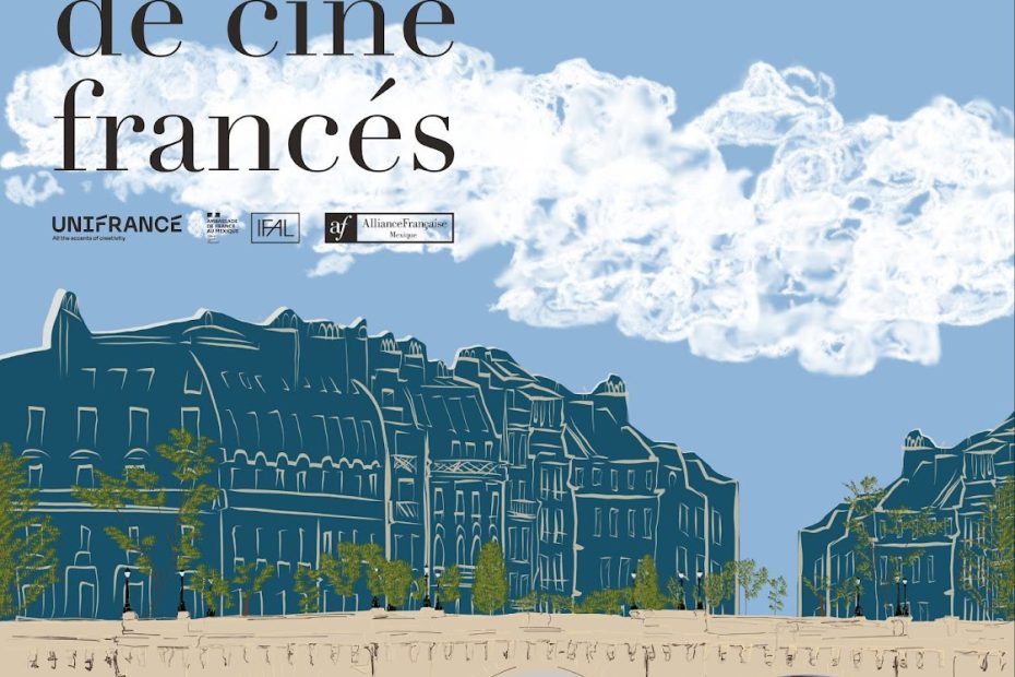 Poster 29 aniversario del Tou de Cine Frances. Se muestra una ilustración del río Sena
